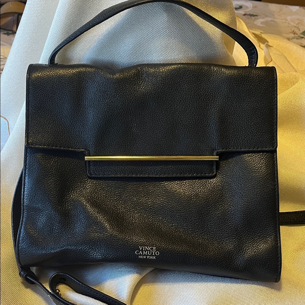 Vince Camuto Black Crossbody Bag with Gold Accent